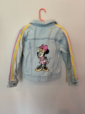 Disney Girl’s Minnie Mouse Sequin Denim Jacket Size 5/6